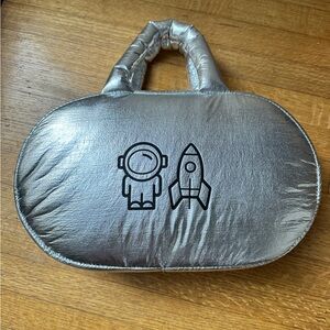Jeremy Scott x Spoiled Child Silver Metallic Handbag with Rocket Design